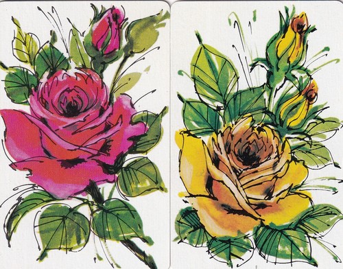 GENUINE SWAP PLAYING CARDS - 2 SINGLE - ROSES - #6
