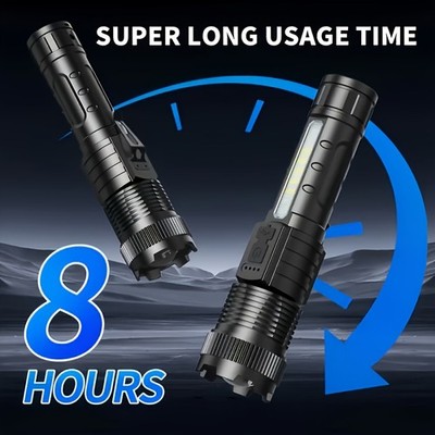 Sturdy Portable Adjustable Focusable Multi-Mode Zoomable Rechargeable Flashlight