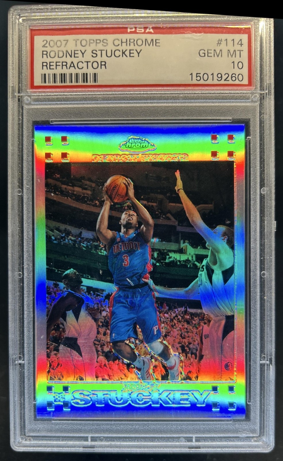 2007-08 Topps Chrome Rodney Stuckey Refractor Rookie RC #/1499 Pistons PSA 10