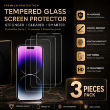 Tempered Glass For iPhone 16 17 Series All Models HD Clear Anti Glare 3PCS