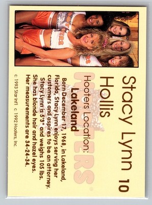 1993 Star Hooters Calendar Girls #10 Stacy Hollis Lakeland FL