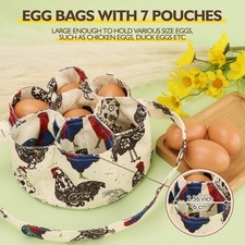 Canvas Egg Collecting Basket With Protection Pocket