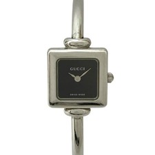 GUCCI 1900L Ladies Square Bangle Quartz Watch, Stainless Steel, Silver, Used