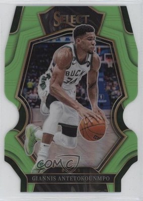 2022-23 Panini Select Light Green Prizm Die-Cut 15/49 Giannis Antetokounmpo hs9