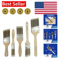 5-Piece Flat  Angle Brush Set for Professional-Quality Painting Projects