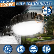 120W LED Barn Light Dusk to Dawn Outdoor Garage Yard Garden  Area Wall Lighting