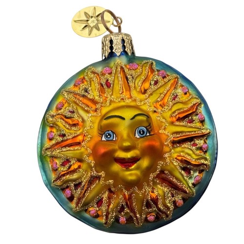Christopher Radko Night and Day Ornament Two Sided Sun Moon Man Celestial