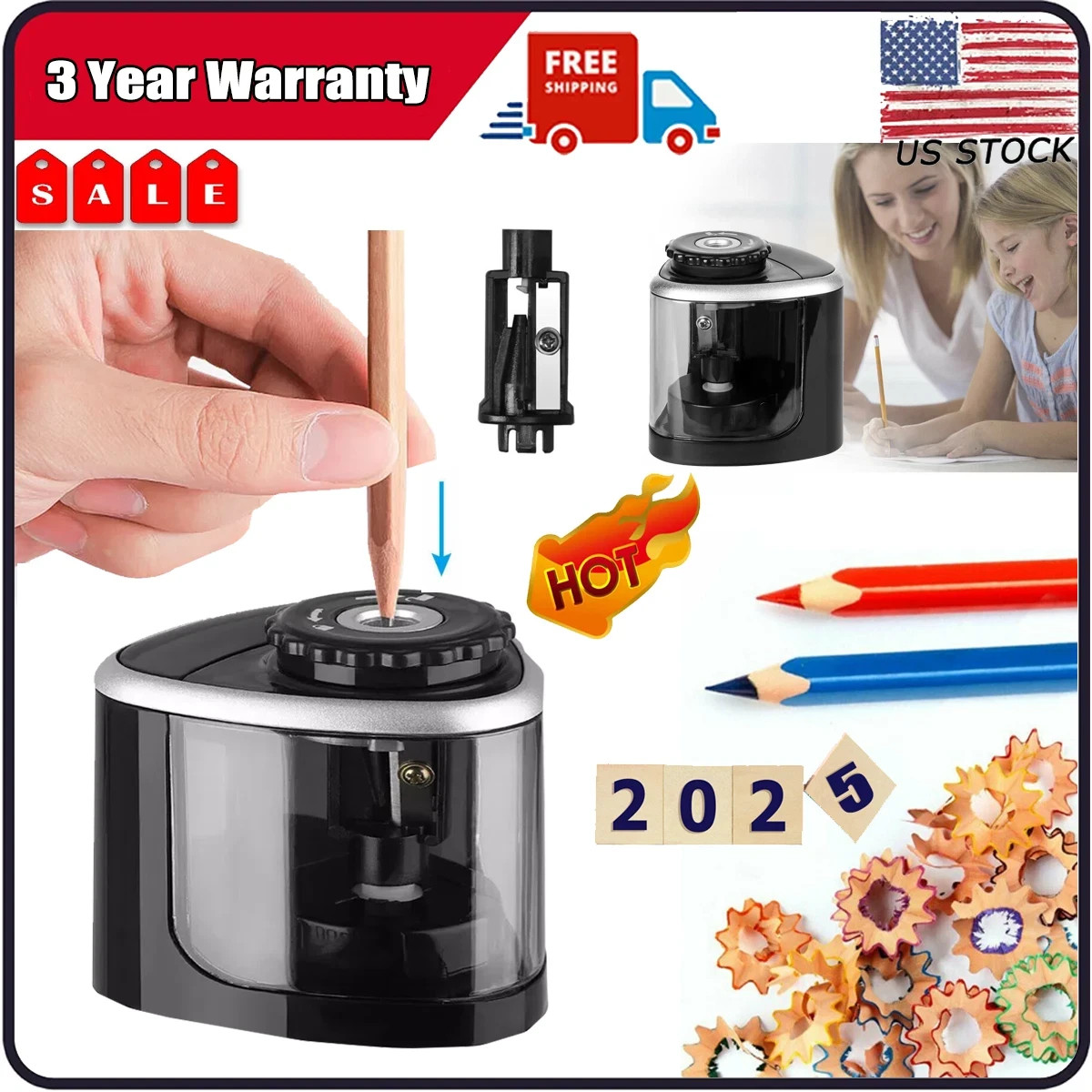 Sharpener Automatic Touch Switch Electric Pencil Sharpener