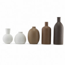 HOME ARCHIVE Ceramic Vase Set of 5, Matte Nordic Boho Decorative Flower Vases