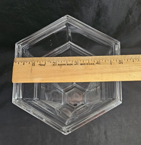 TIFFANY & CO. 9” WINDHAM Crystal VASE Geometric Hexagonal Centerpiece Retired - Picture 9 of 10