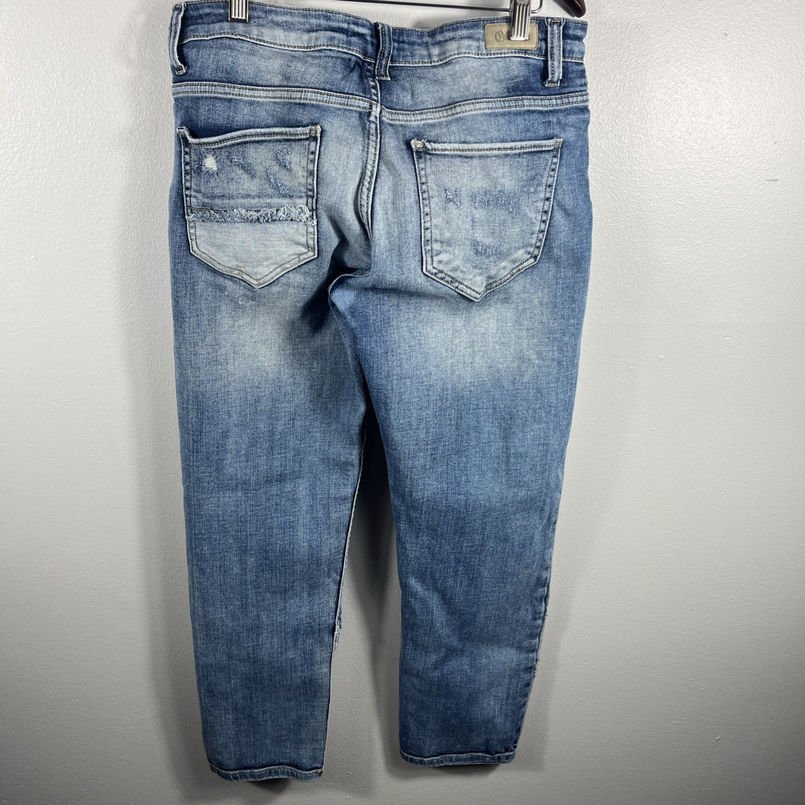 Cello patchwork jeans Denim Cropped Distressed Hi… - image 8