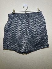 Stussy All Over Print Silver/Gray Board Swim Shorts Trunks size small