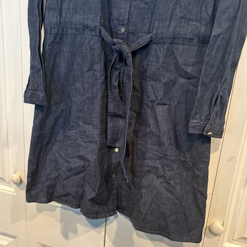 Ann Klein Denim Tie Front Dress Size 4 - Picture 5 of 8
