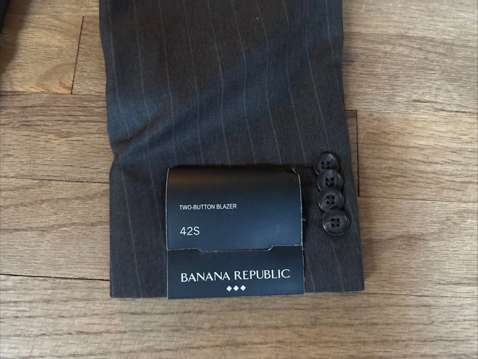 Blazer Banana Republic Marrón Oscuro Hthr Para Hombre 42S Egypt Meade Rayas Dos Botones Foto 4 de 4