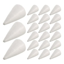 25pcs Foam Cones White Conical Shapes for Crafts Projects
