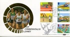 1986 C'WEALTH GAMES GREAT BRITAIN BENHAM FDC SIGNED ATHLETE ALAN PASCOE VGC
