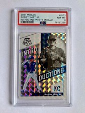 2021 PANINI MOSAIC INTRO WHITE PRIZM BOBBY WITT JR RC! 7/25! PSA 9! 1/1 JERSEY #