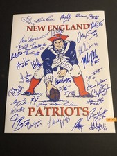 NEW ENGLAND PATRIOTS SIGNED 16x20 TRIBUTE PHOTO 33 AUTOS HANNAH VINATIERI 33-X5