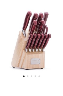 BRAND NEW IN BOX Hampton Forge Argentum Red 14Pc Block Set 14-Piece Cutlery Set