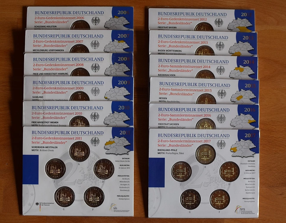 2 Euro Gedenk und Sondermünzen Stempelglanz Set - 2006 - 2024 - Bild 1 von 1