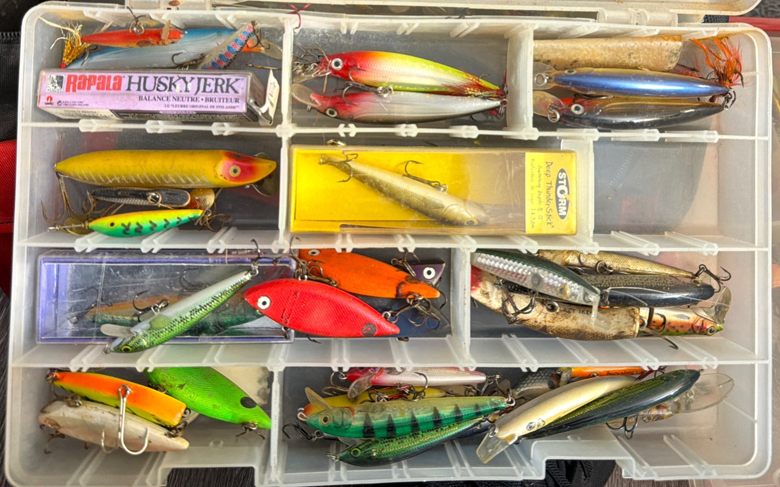 Large Walleye Tackle Box (6 Full Boxes). Rapala, Qty 33 Michigan Stinger Spoons - Image 2