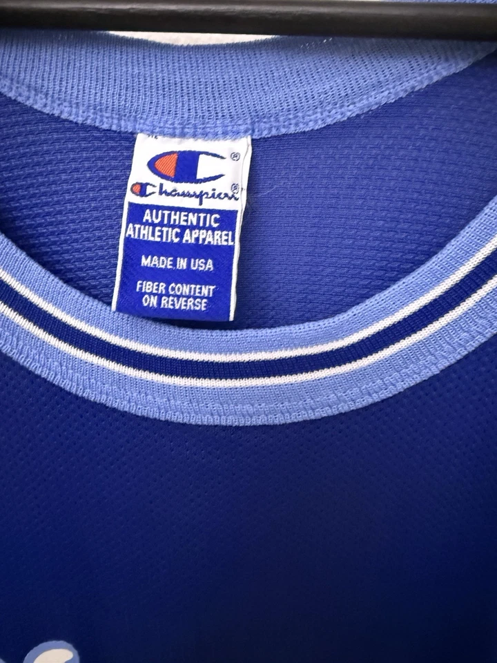 Винтажная мужская футболка с золотым логотипом Champion Wilt Chamberlain Lakers NBA размер 48 XL б/у в отличном состоянии - Изображение 4 из 4