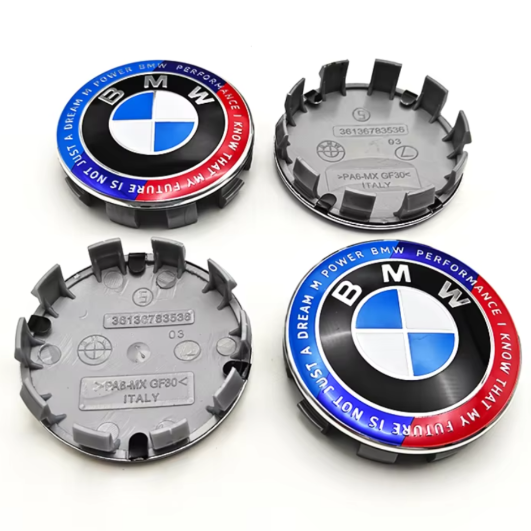 A BMW Alloy Wheel Centre Cap Hub x4 50th Anniversary 56mm 1 2 3 4 5