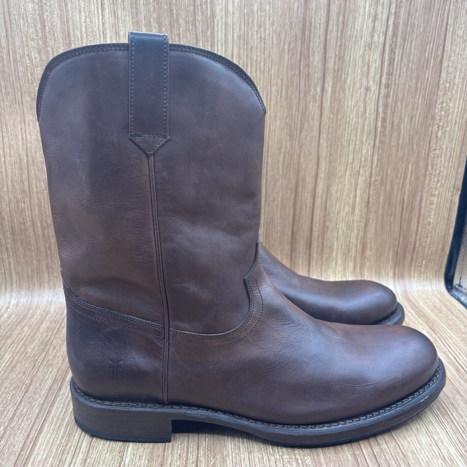 Frye Duke Roper Boots Brown Leather Men's Size 10 D