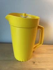 Vintage Tupperware Pitcher Classic Yellow w/lid USA 9.5”
