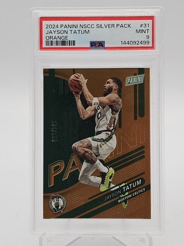 JAYSON TATUM 2024-25 PANINI NSCC SILVER PACK ORANGE /199 #31 PSA 9 Q0M-628