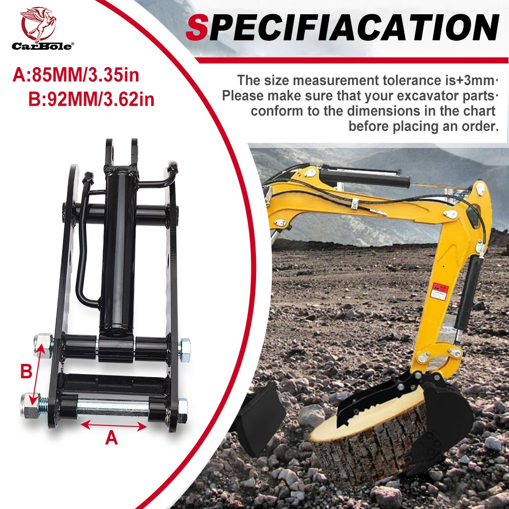 Hydraulic Thumb Clip Clamp For Mini Excavators Small Digger Attachment 3-Holes