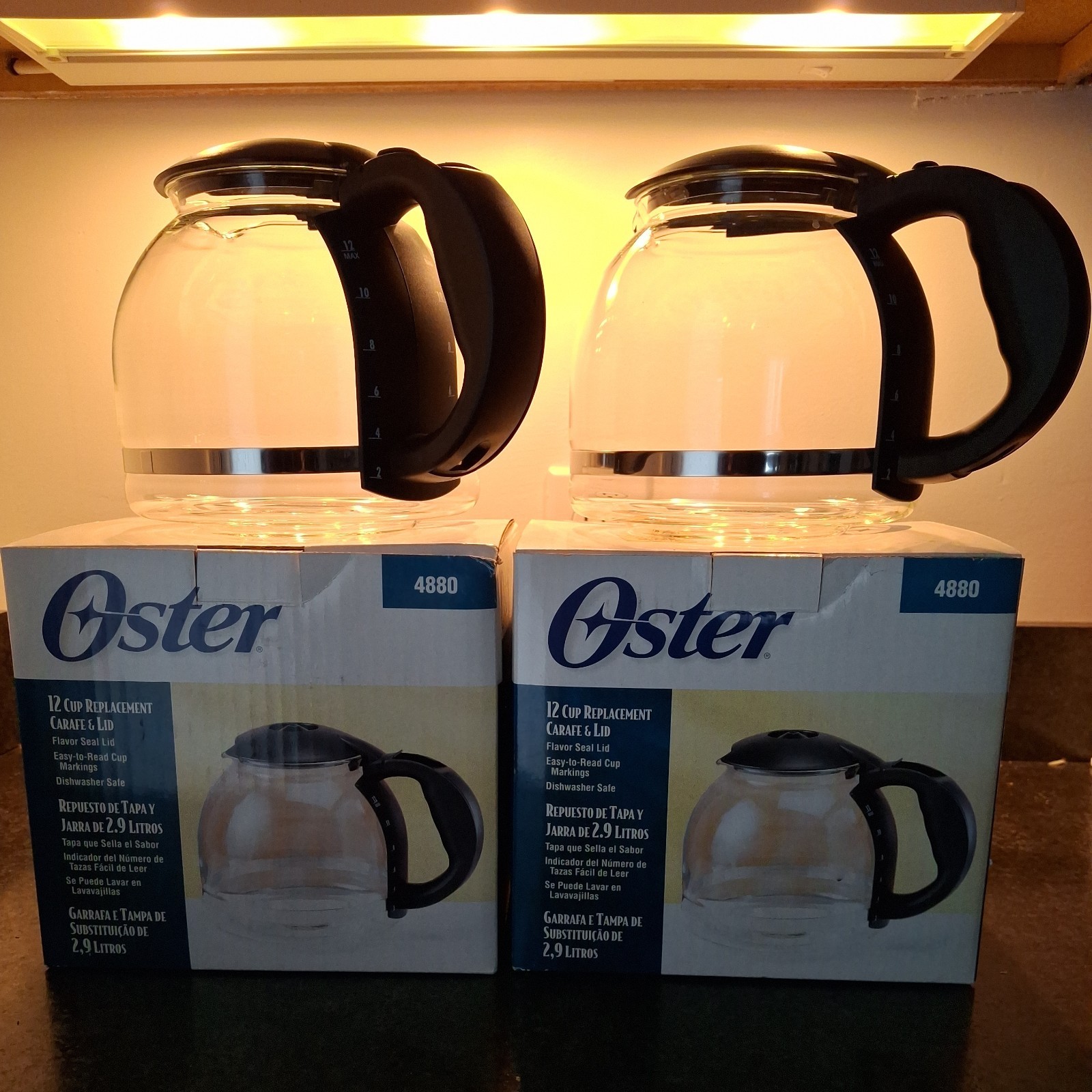 2 NIB Oster 4880 12 Cup Replacement Carafe & Lid