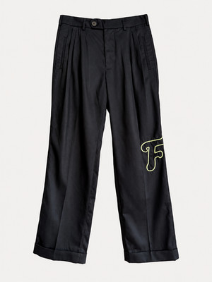 Golf le Fleur schwarze bestickte Bundfaltenhose Größe 30 Baumwolle Tencel neu mit Etikett