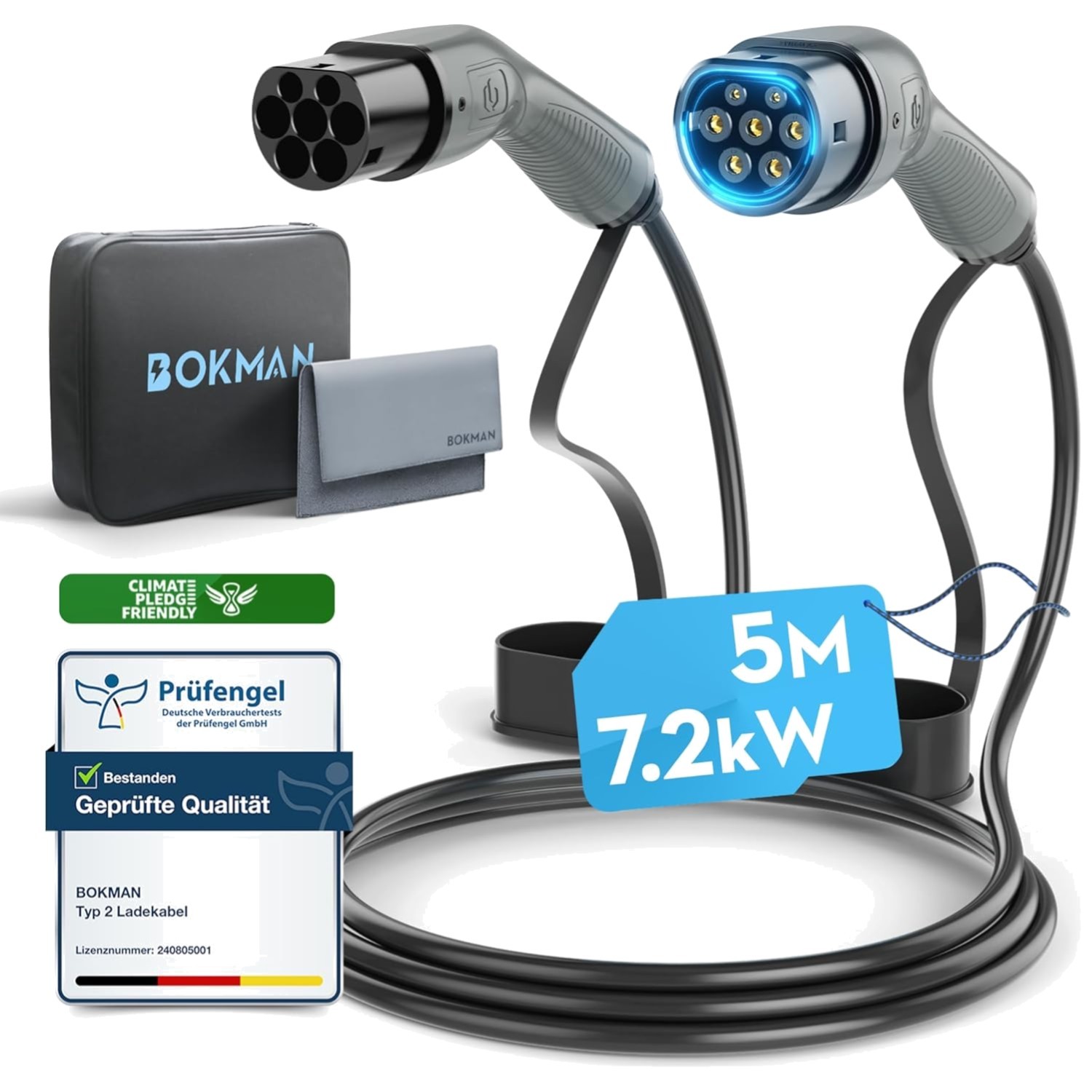 Ladekabel Typ 2 7,2 kW 32A 5m EV Ladekabel Schnellladen Tragetasche