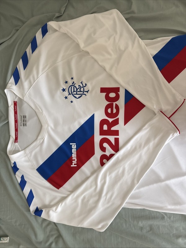 HUMMEL GLASGOW RANGERS AWAY SOCCER FOOTBALL SHIRT JERSEY Size XL Long Sleeve