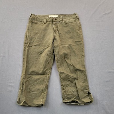BD Bella By Dahi Pants Womens Size 29 Capri Mid Rise Tapered Zip Tweed Green
