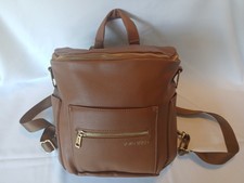 Fawn Design Large Brown Vegan Leather Backpack Diaper Bag