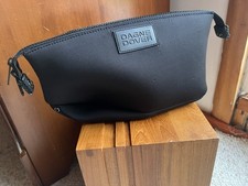 dagne dover Cosmetic Bag Black Neoprene 10x6x4 Zip