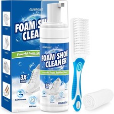Shoe Cleaner Kit 6.76 oz White Sneaker Tennis Shoes Cleaning Foam, Brush  Towel