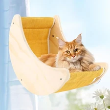Cats Window Beds Moon Perches Seat for Indoor Cat, 2333.75 cubic inches, Wood 