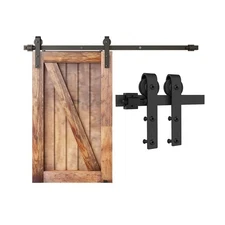 CCJH 4FT Mini Sliding Barn Door Hardware Kit Closet Cabinet 48" Track System ...