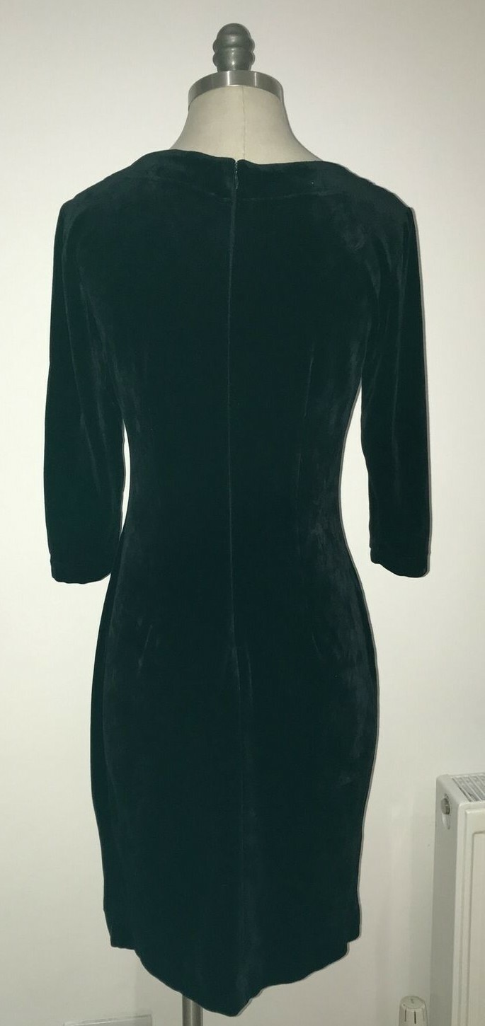 Pret a Porter Black Velvet Dress, Size 36, 18" from armpit to armpit approx. 5