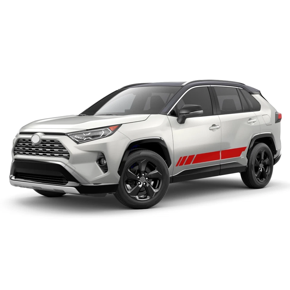 Calcomanía gráfica de vinilo moderno diseño puerta pegatina lateral a rayas para TOYOTA RAV4 XLE Foto 3 de 4
