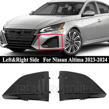 For Nissan Altima 2023-2024 Front Bumper Fog Light Covers Black Bezel Pair LH+RH