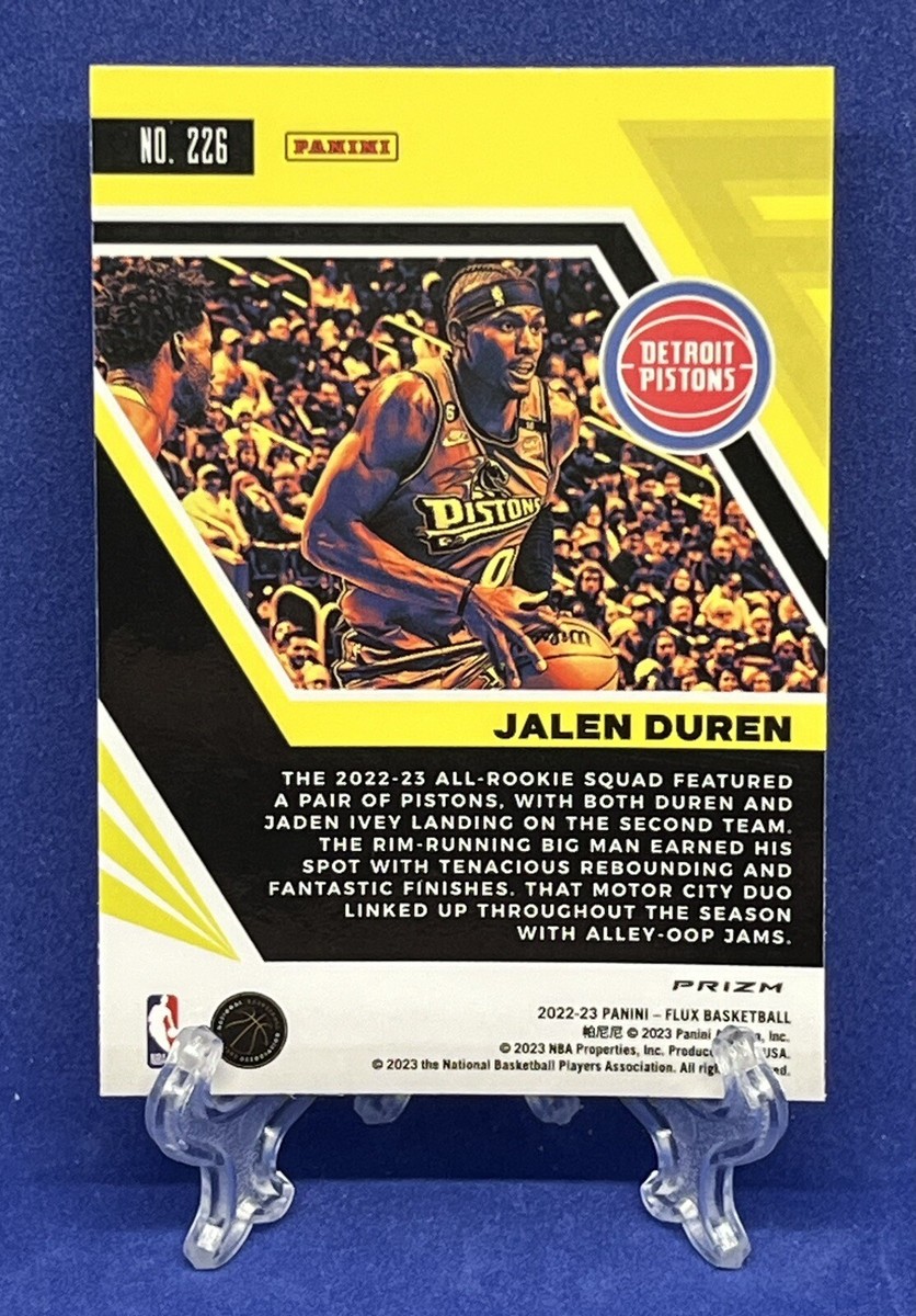 2022-23 Panini Flux Jalen Duren Rookie RC Silver Prizm #226