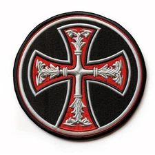 Knight Templar Patch Embroidered Iron-on Applique Religion Christian Bible Cross