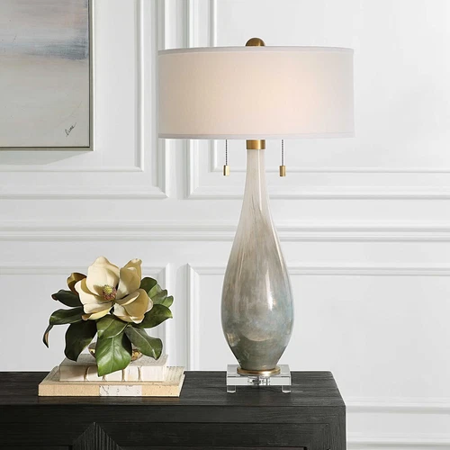 Cardoni Table Buffet Lamp Crystal Base Metallic Smoked Bronze - Uttermost 30231 - Picture 1 of 8
