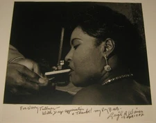 RARE Original LEIGH WIENER 'Billie Holiday w Cigarette' Jazz SIGNED Photograph