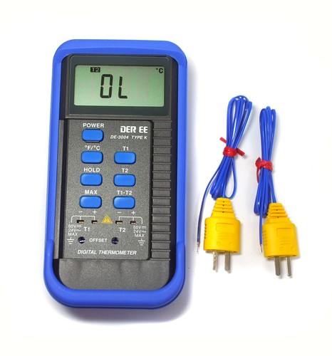 1x DE-3004 Dual Digital Thermometer K Sensor -50~+1300°C -58~+1999°F 0,1°C/°F DER EE - Bild 2 von 8