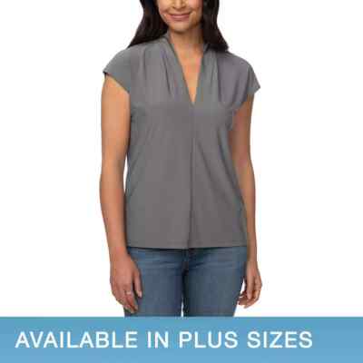 Buffalo Ladies' V-Neck Short Sleeve Blouse C41